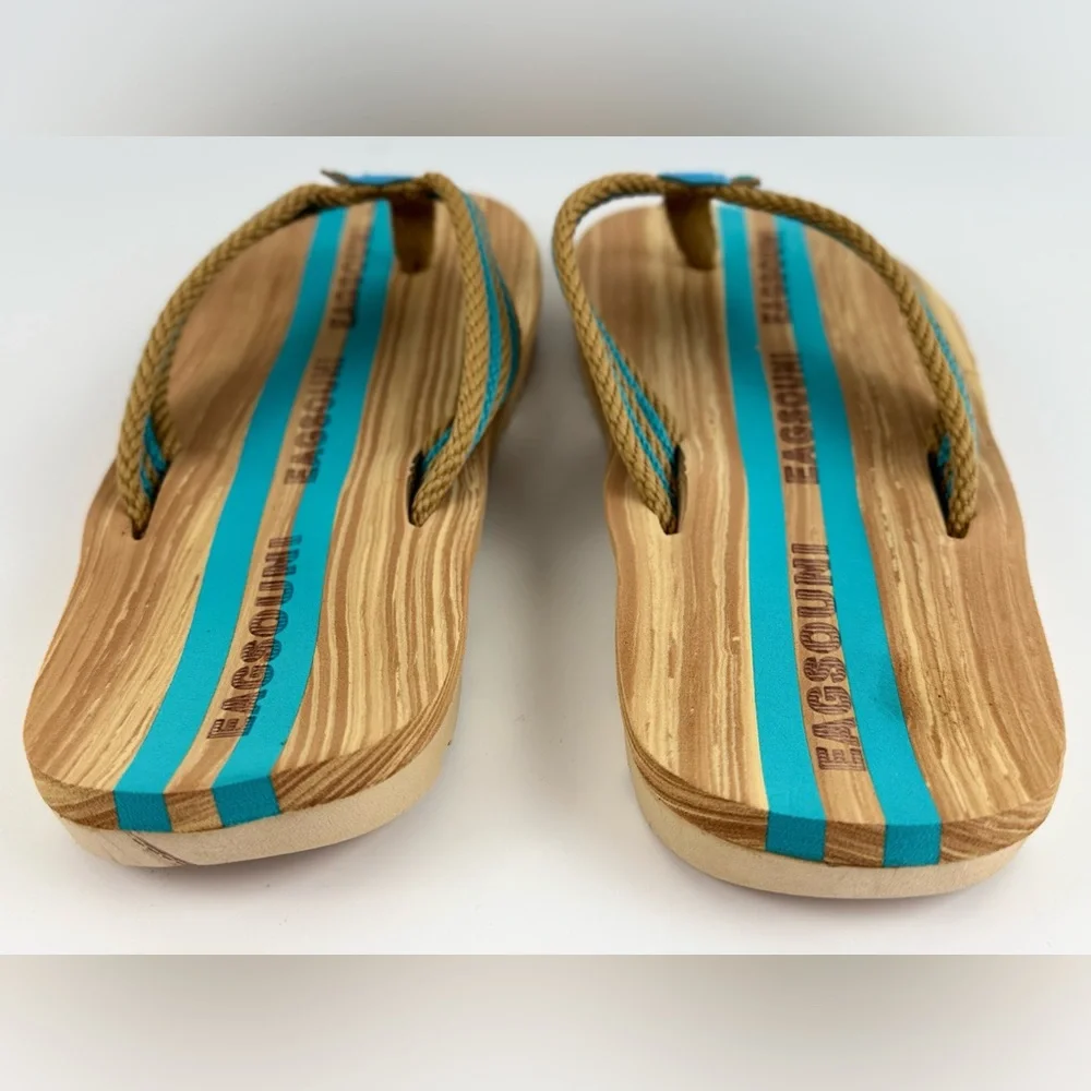 Eagsouni Unisex Flip Flops, Casual Comfort Thong Sandals Tan/Blue Size 41 - Picture 5 of 11
